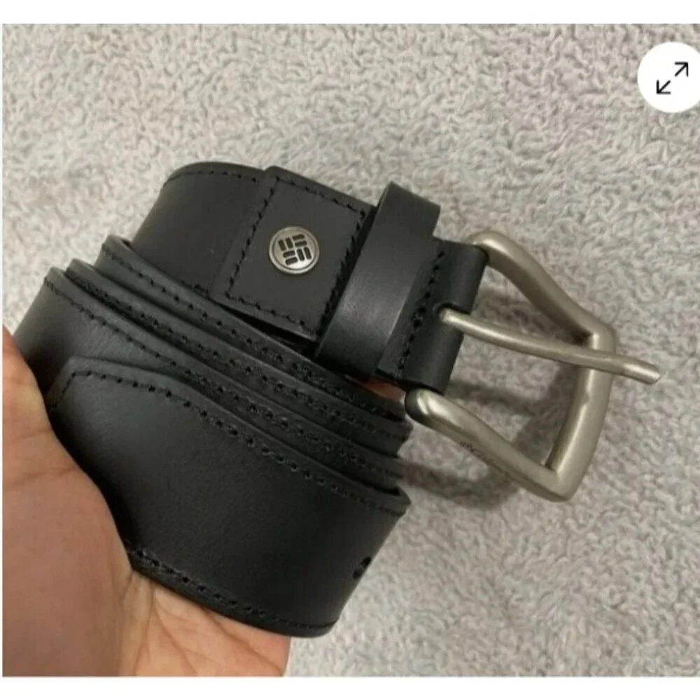 NEW Men's Columbia Black Leather Belt Size XLarge 40 - 42 Waist